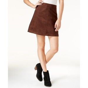 Sanctuary Brown Faux Suede Mini Skirt NWT